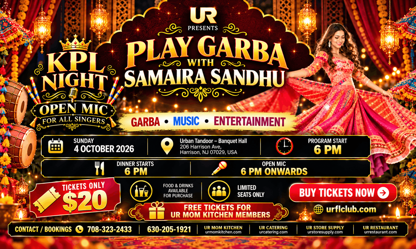 🎉 Play Garba with Samaira Sandhu: KPL Night Returns to Harrison, NJ!